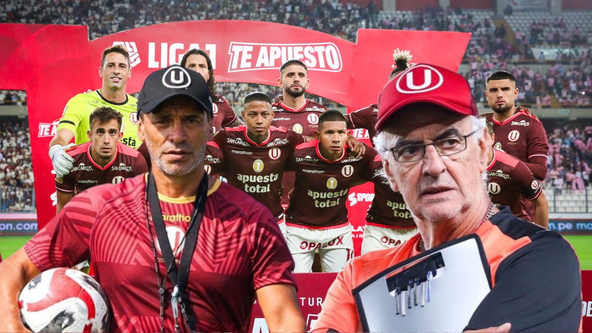 El 11 titular de Universitario de Deportes, delante de ellos Fabián Bustos y Jorge Fossati