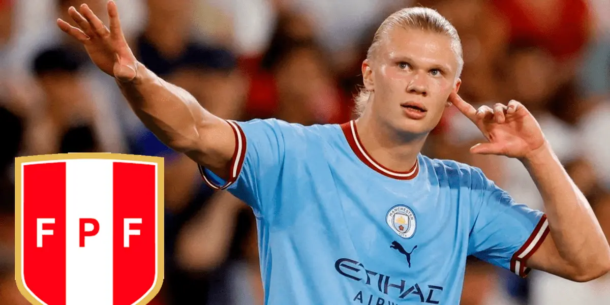 El delantero del Manchester City, Erling Haaland solo conoce a un jugador peruano