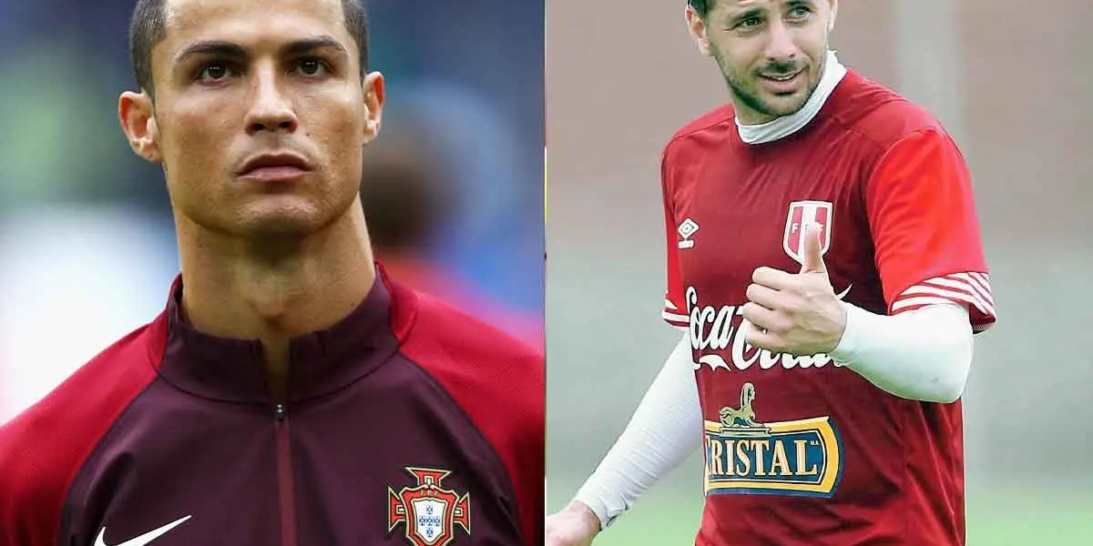 El delantero portugués da consejos de una buena alimentación en plena conferencia de prensa, mientras que Pizarro prefiere otras bebidas.