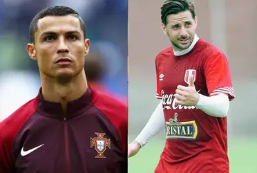 El delantero portugués da consejos de una buena alimentación en plena conferencia de prensa, mientras que Pizarro prefiere otras bebidas.