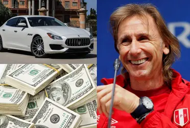 El entrenador de la Selección Peruana, Ricardo Gareca, gana 3 millones de dólares en la Bicolor con el cual se compró un auto de lujo que lo pasea por Lima.