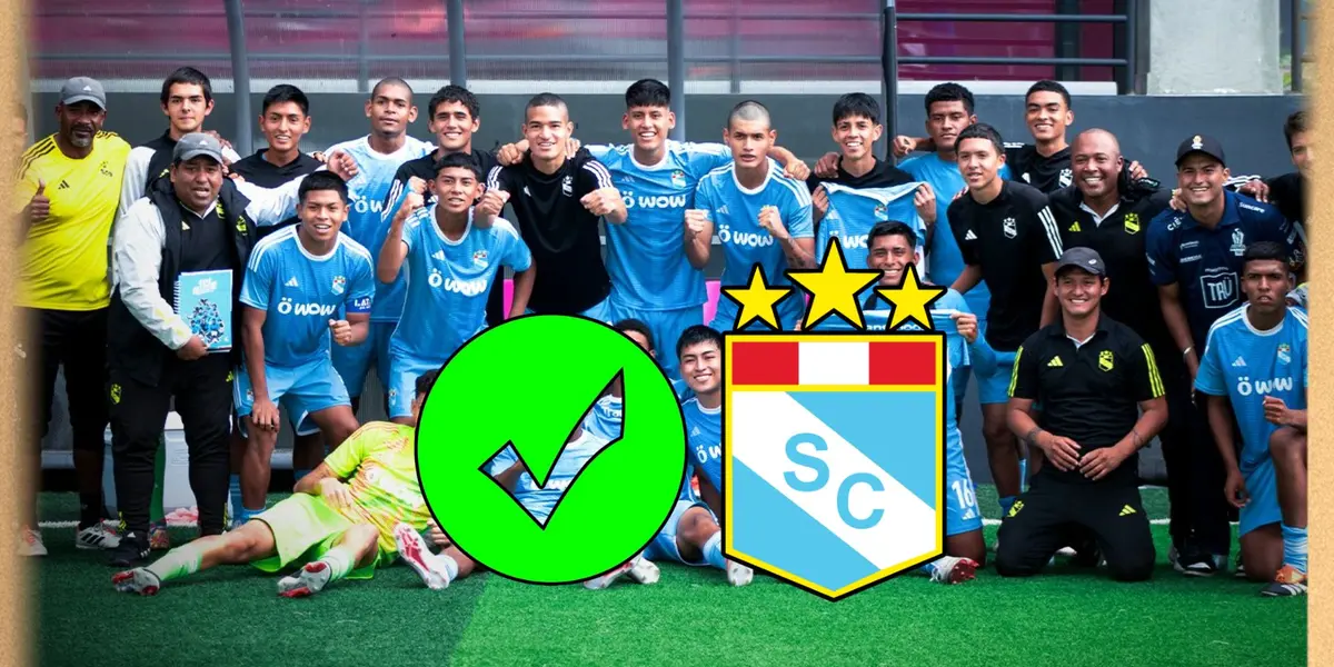 El equipo de Sporting Cristal Sub-17 posando para las cámaras