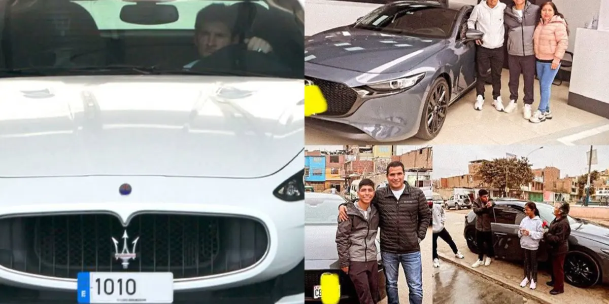 El lujoso auto de Lionel Messi, a comparación del vehículo de Piero Quispe