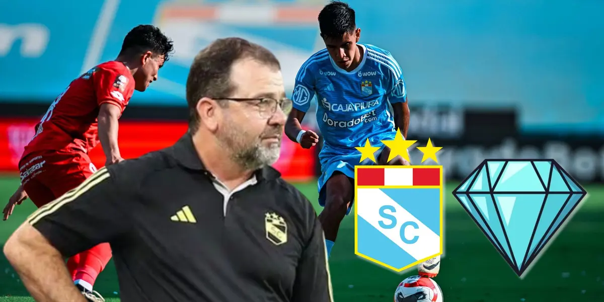 Enderson Moreira observando una acción de juego duelo de hoy entre Cristal vs Huancayo