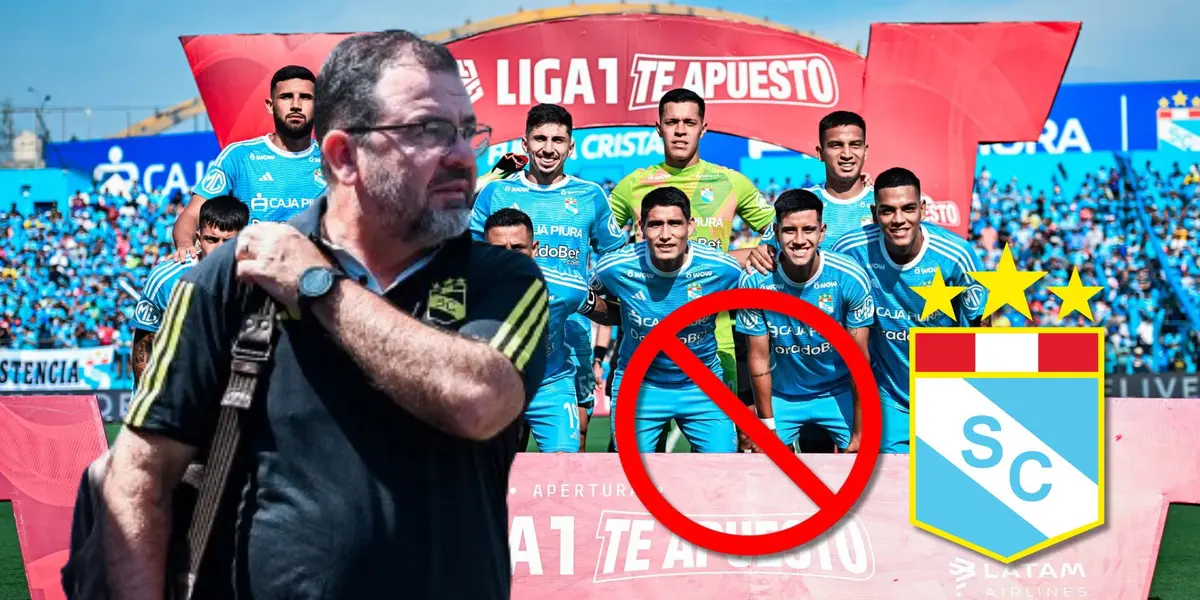 Enderson Moreira viendo al 11 titular de Sporting Cristal que enfrentó hoy a Sport Huancayo