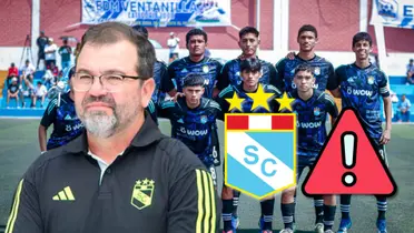 Enderson Moreira y detrás uno de los equipos inferiores de Sporting Cristal