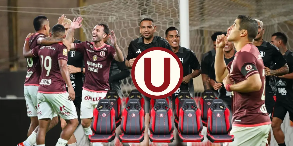 Entrenamiento de la Bicolor y delante Aldo Corzo junto a una celebración del plantel crema