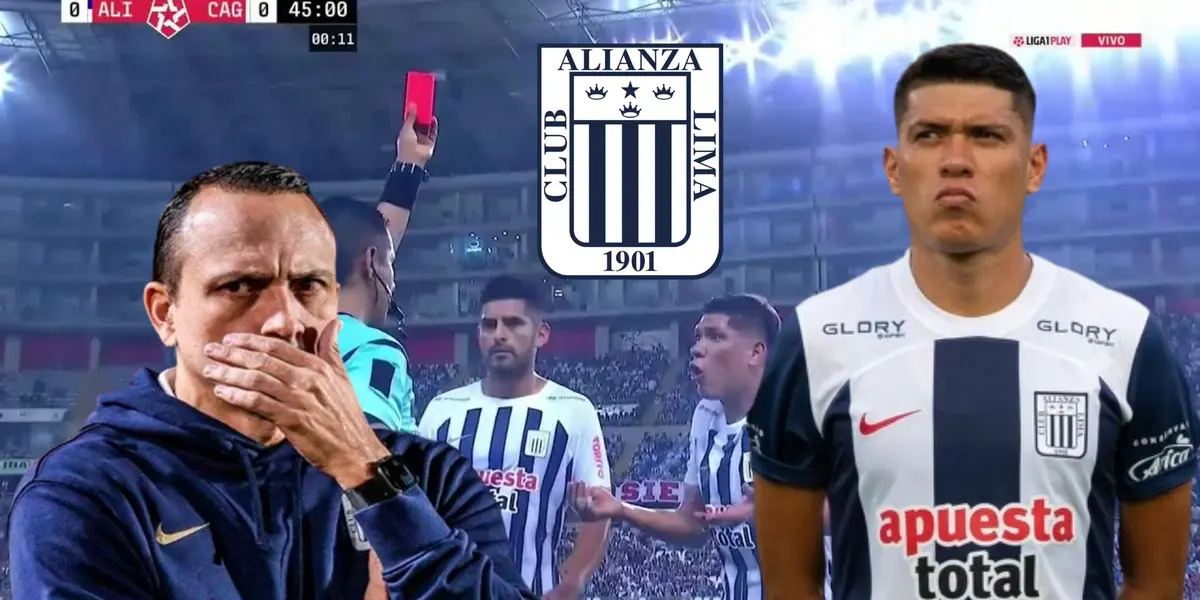 Expulsión a Jesús Castillo en el duelo vs Grau y Alejandro Restrepo observando la jugada