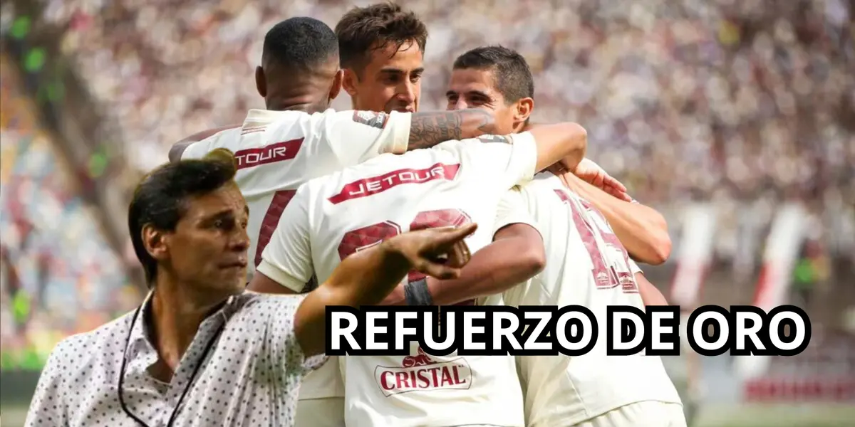 Fabián Bustos, al lado Universitario celebrando. FOTO: Infobae