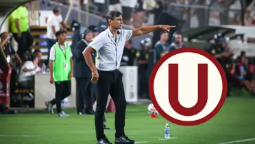 Fabián Bustos dando indicaciones (Foto: Universitario)