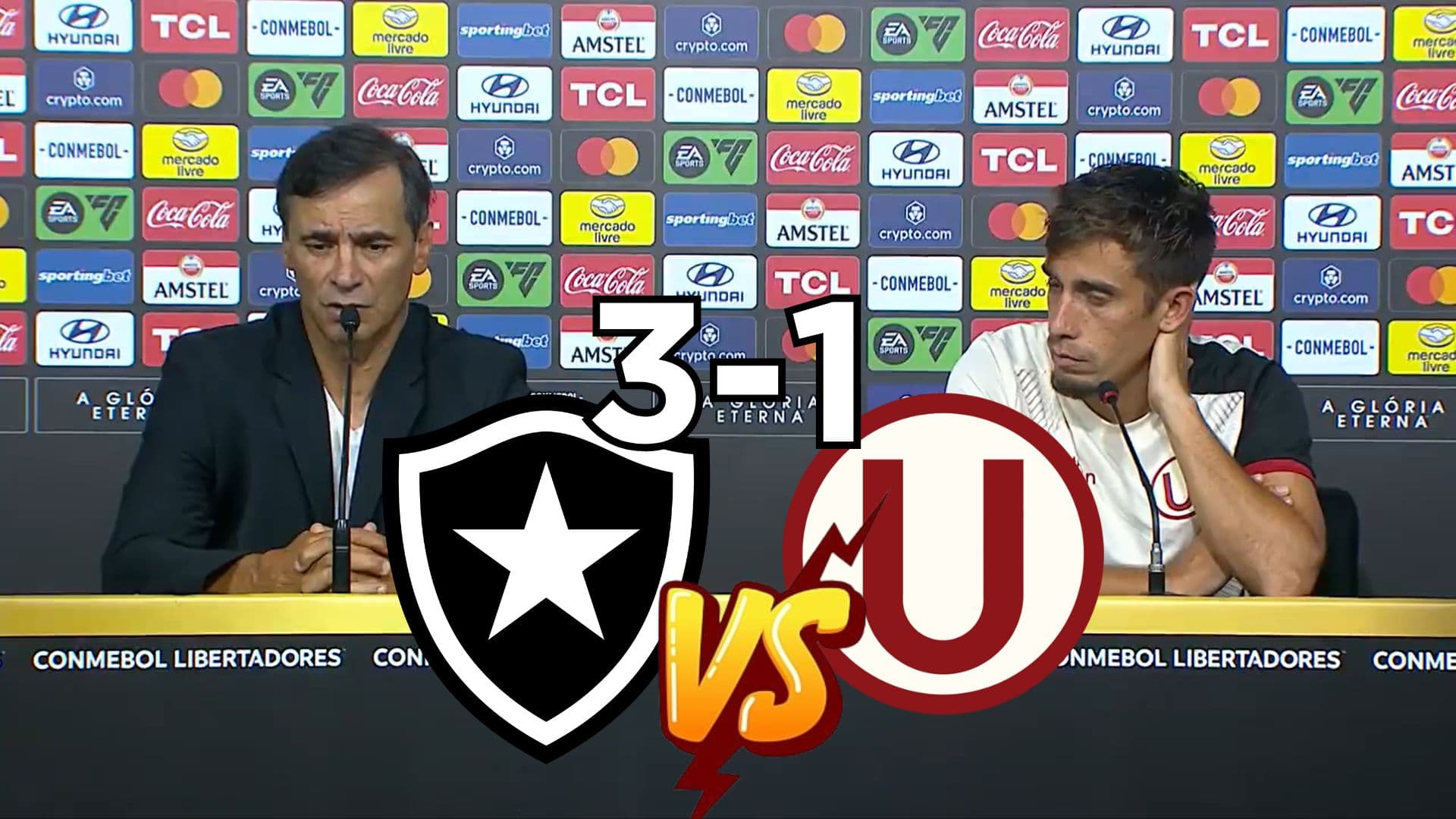 Fabián Bustos en conferencia de prensa junto a Martín Pérez Guedes