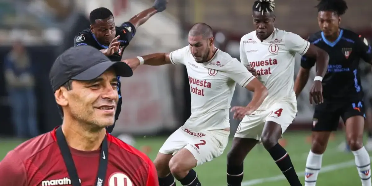 Fabián Bustos feliz, mientras Saravia y Portocarrero se enfrentan a LDU