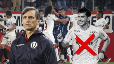 Fabián Bustos, José Rivera y detrás jugadores de Universitario junto a los de Junior