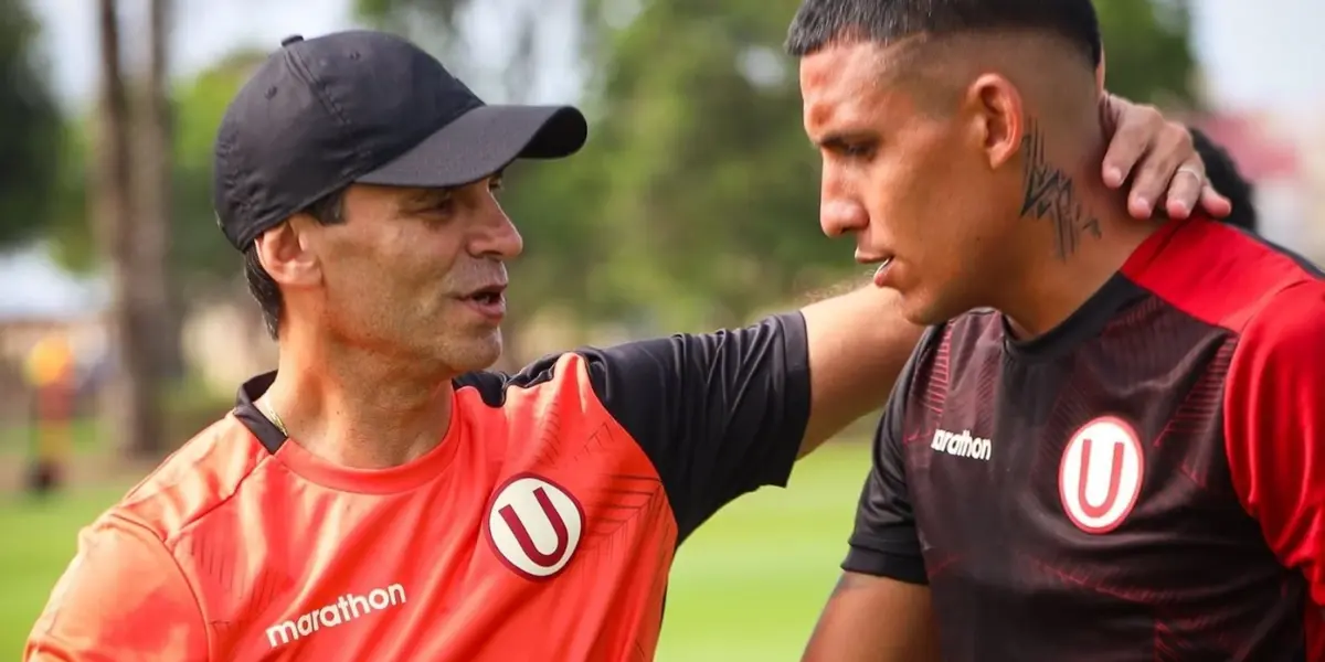 Fabián Bustos junto a Alex Valera (Foto: Universitario de Deportes)