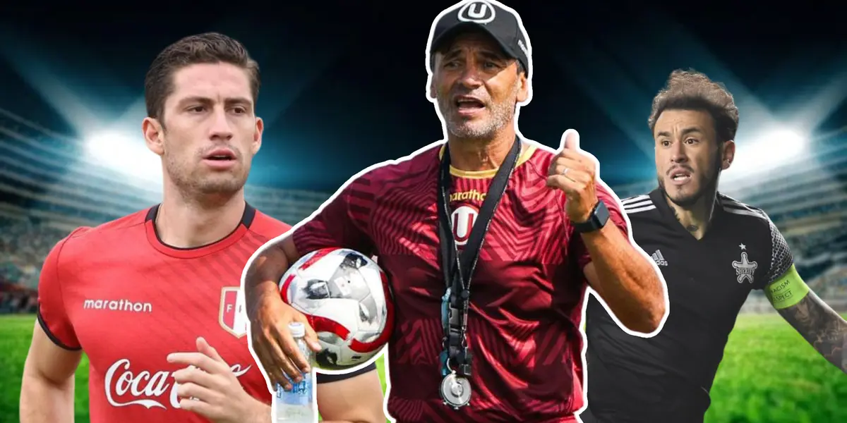 Fabián Bustos señalando, Santiago Ormeño en Perú y Gustavo Dulanto en Sheriff