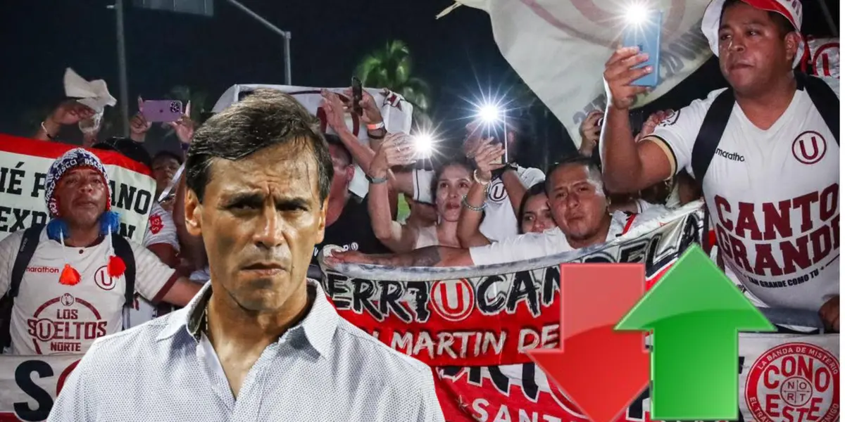 Fabián Bustos serio y los hinchas de Universitario tomando fotos (Foto: Universitario de Deportes)