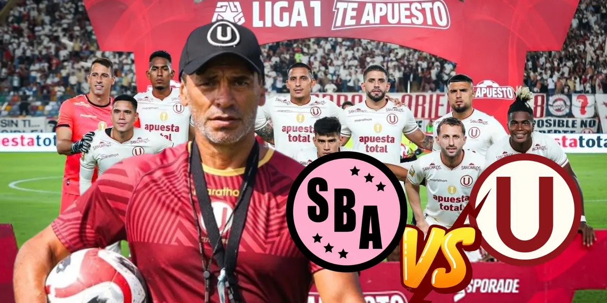 Fabián Bustos y detrás el 11 titular de Universitario de Deportes en Liga 1