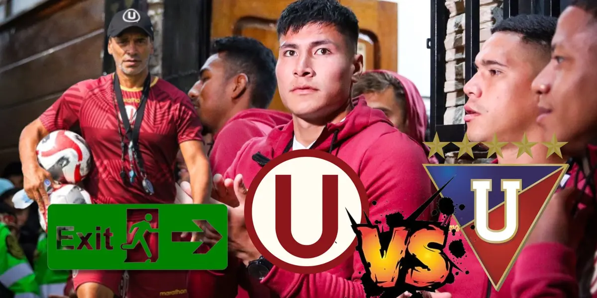 Fabián Bustos y los jugadores de la ´U´ en una concentración