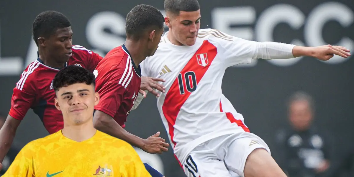 Felipe Chávez con la Selección Peruana y Alexander Robertson con la de Australia (Foto: Selección Peruana)