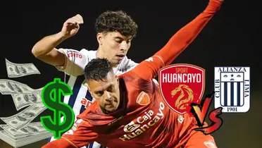 Franco Zanelatto disputando una jugada en el duelo entre Sport Huancayo vs Alianza Lima