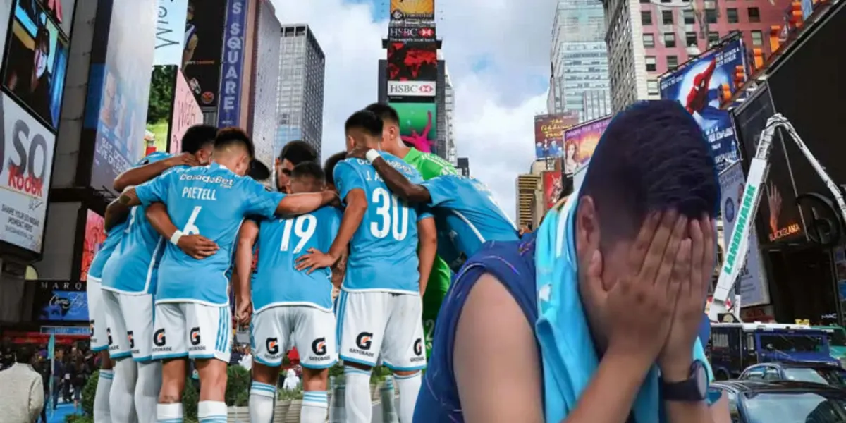Futbolista de Sporting Cristal salió en pantalla gigante en New York, pero ni así los hinchas celestes lo quieren.