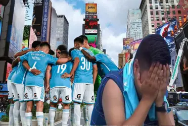 Futbolista de Sporting Cristal salió en pantalla gigante en New York, pero ni así los hinchas celestes lo quieren.