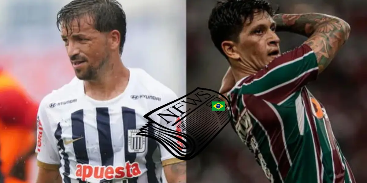 Gabriel Costa y Germán Cano posando la camiseta de sus respectivos equipos. FOTO: Líbero