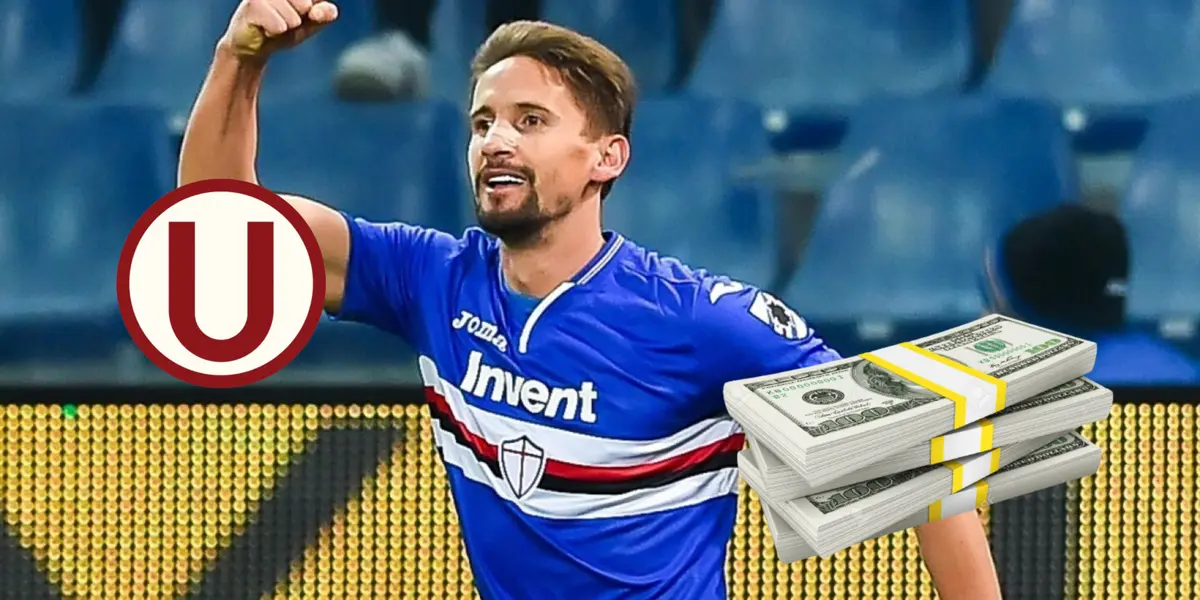 Gastón Ramírez con la camiseta de la Sampdoria.