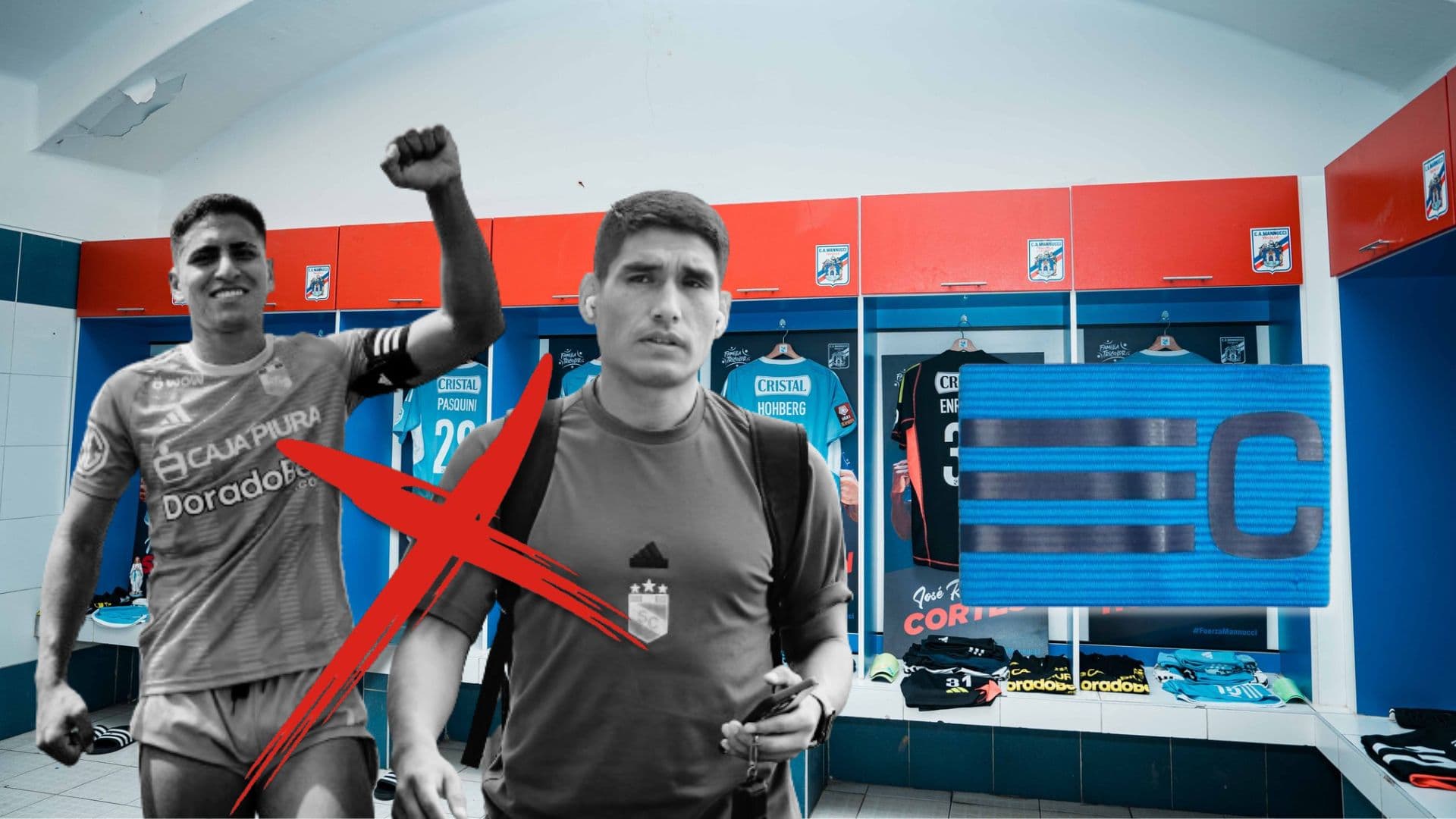 Gianfranco Chávez e Irven Ávila en el vestuario de Sporting Cristal