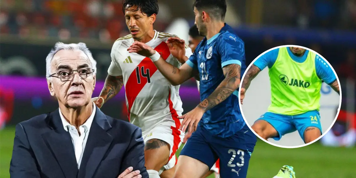 Gianluca Lapadula ante Paraguay, Jorge Fossati viendo serio (Foto: Líbero)