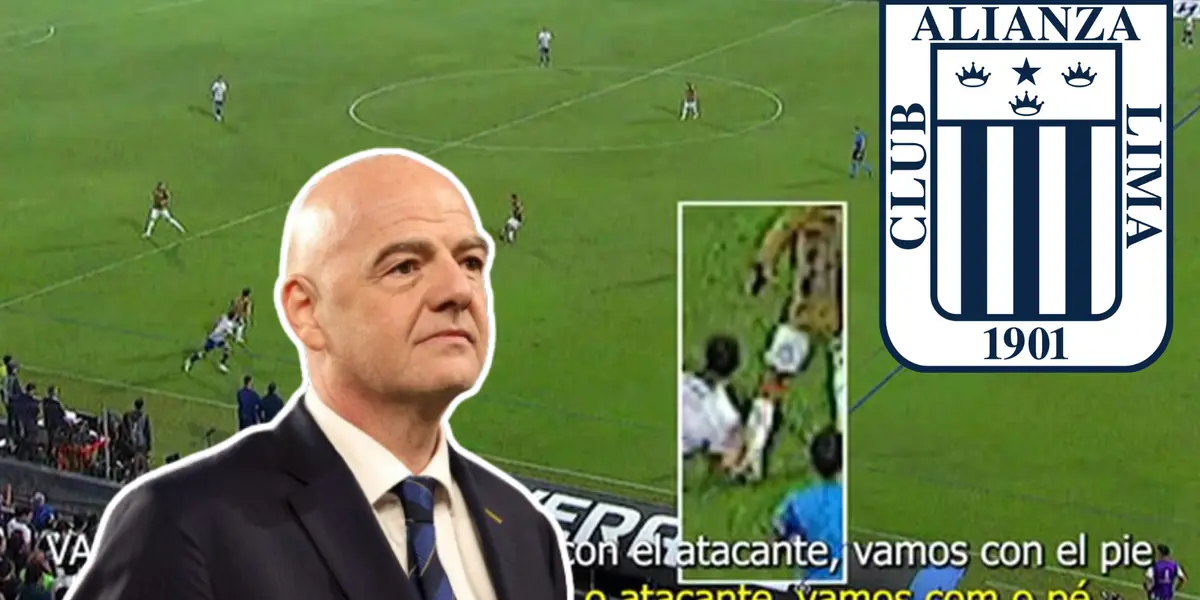 Gianni Infantino serio y Alianza Lima vs Colo Colo (Foto: Captura)
