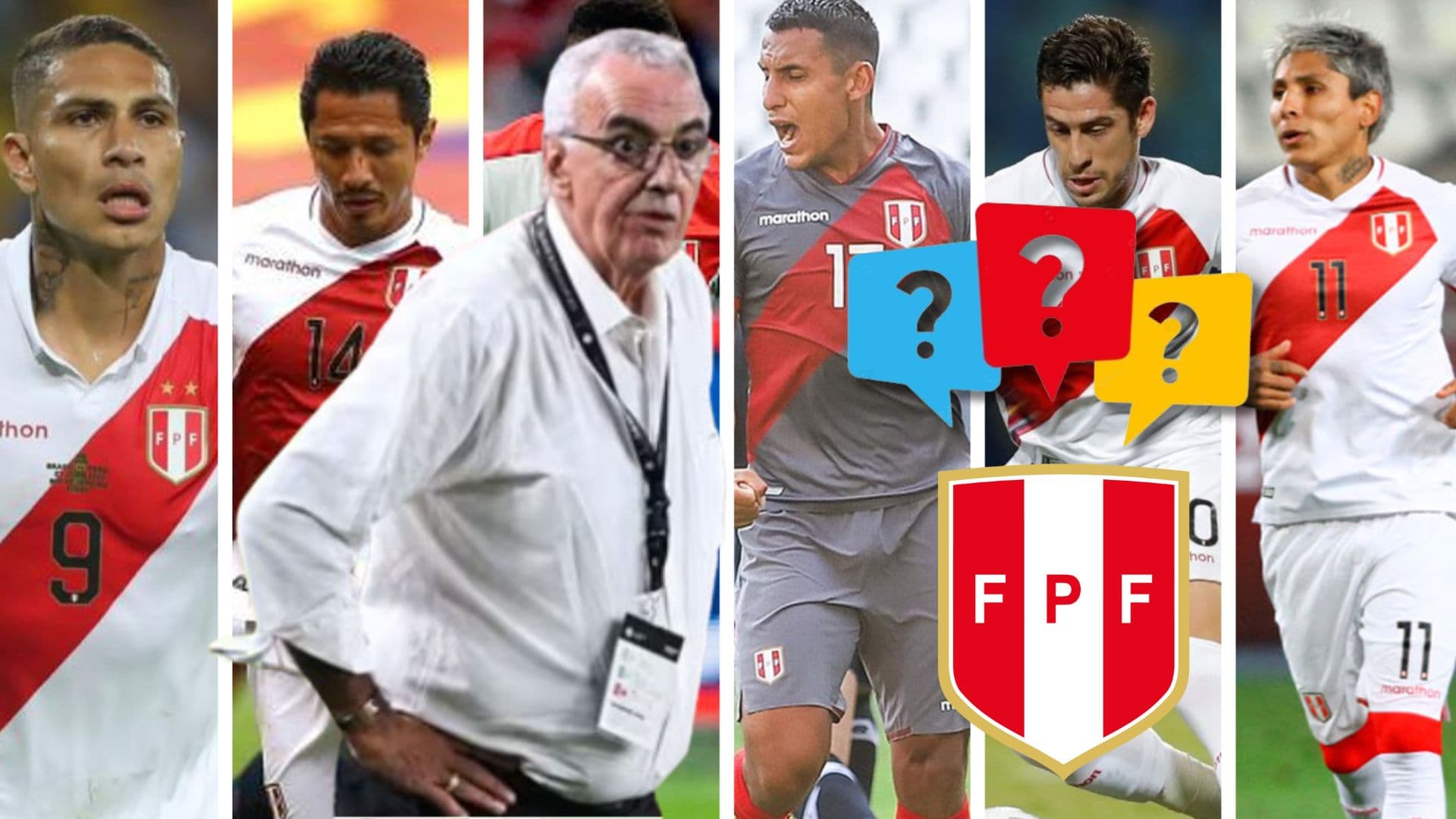 Guerrero, Lapadula, Valera, Ormeño, Ruidíaz y delante Jorge Fossati