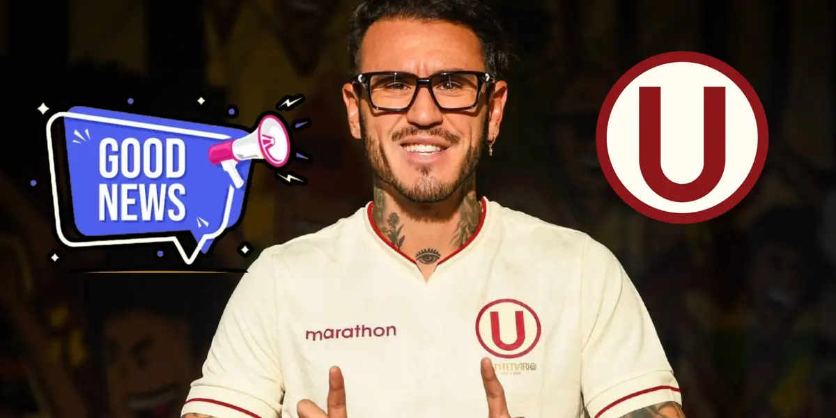 Gustavo Dulanto posando con la camiseta de Universitario de Deportes