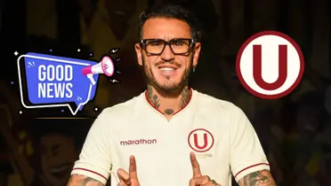 Gustavo Dulanto posando con la camiseta de Universitario de Deportes