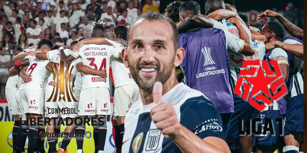 Hernán Barcos y detrás Universitario de Deportes junto a Alianza Lima