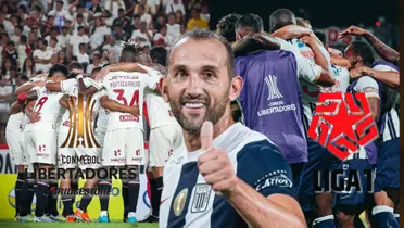 Hernán Barcos y detrás Universitario de Deportes junto a Alianza Lima