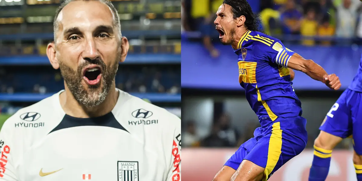 Hernán Barcos y Edison Cavani (Foto: Conmebol Libertadores)