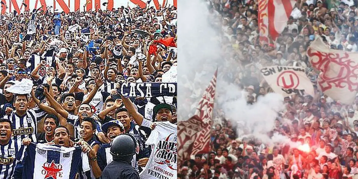 Hinchada de Alianza Lima y Universitario de Deportes.