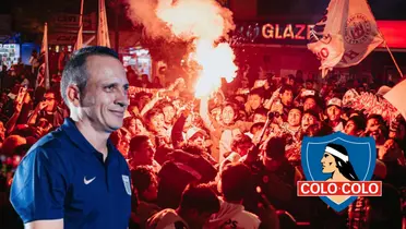 Hinchas de Alianza Lima con bengalas, Alejandro Restrepo sonriendo (Foto: Alianza Lima)