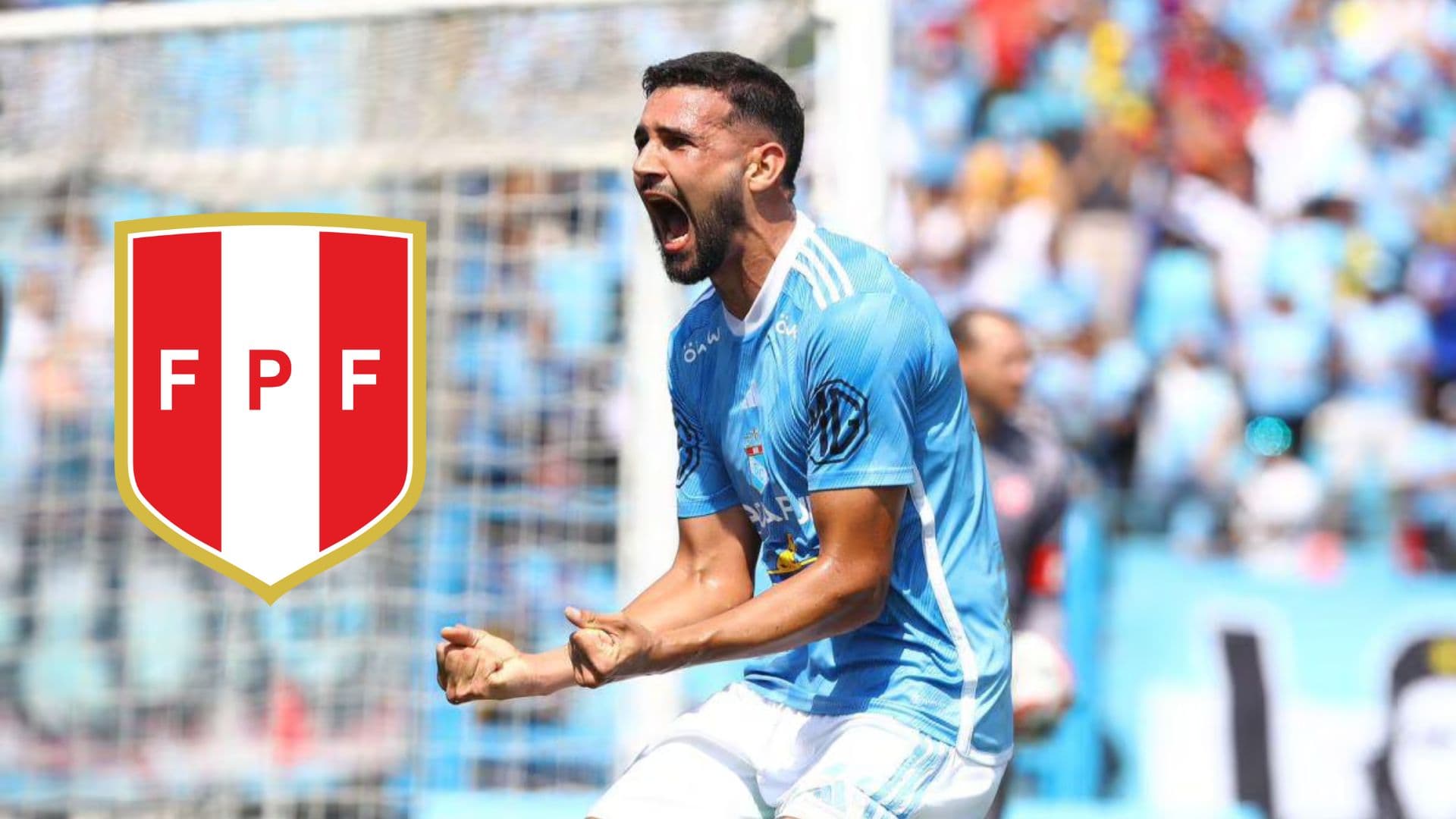 Ignacio Da Silva celebrando con la camiseta de Sporting Cristal