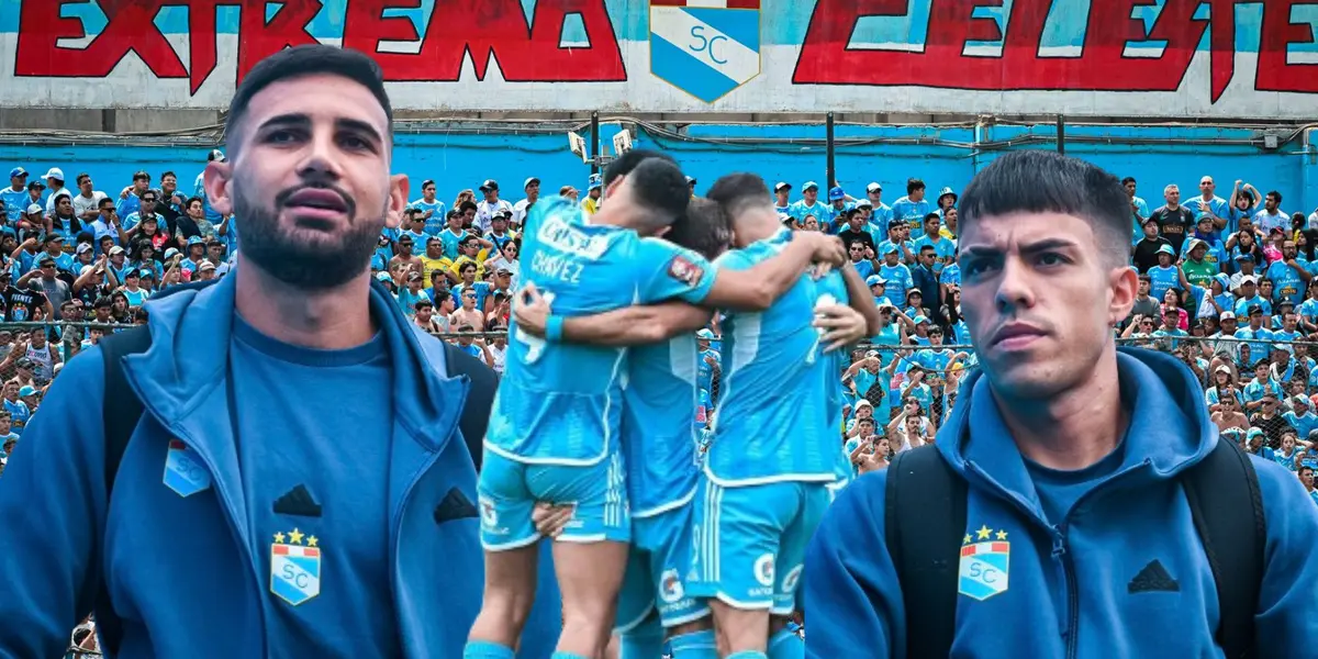 Ignacio De Silva, Santiago Gonzáles y jugadores de Sporting Cristal