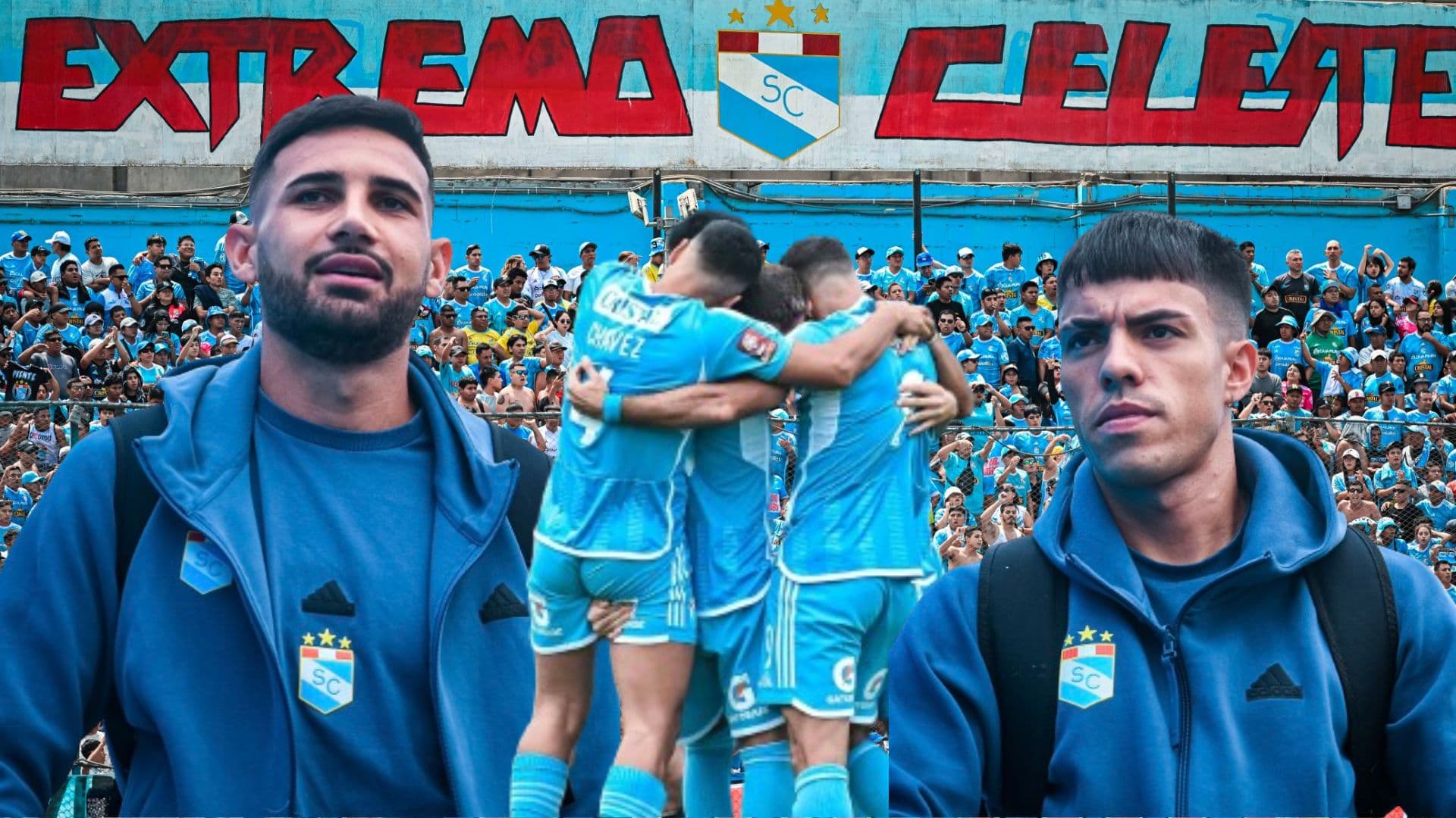 Ignacio De Silva, Santiago Gonzáles y jugadores de Sporting Cristal