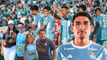 Irven Ávila celebrando su gol de hoy vs Sport Huancayo ante las miradas de los hinchas celestes