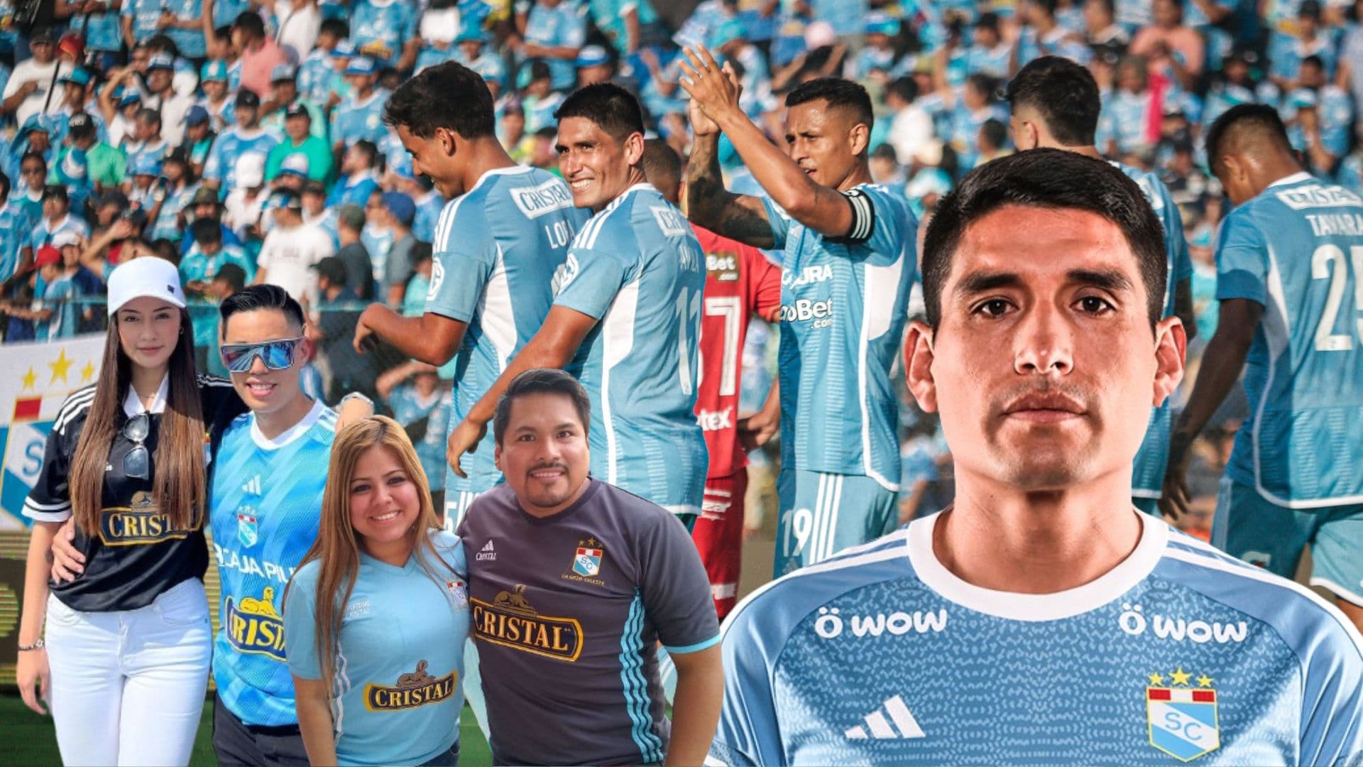 Irven Ávila celebrando su gol de hoy vs Sport Huancayo ante las miradas de los hinchas celestes
