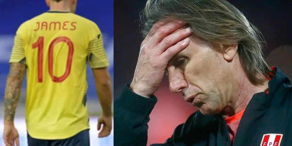 James Rodríguez no estará ante Perú, pero su reemplazo mantiene preocupado a Ricardo Gareca.