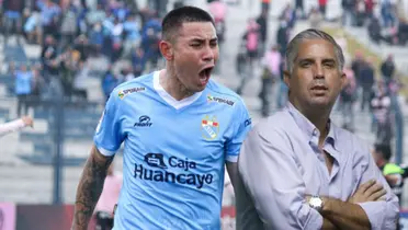 Jean Deza gritando un gol con la camiseta del ADT y Diego Rebagliati posando para la cámara