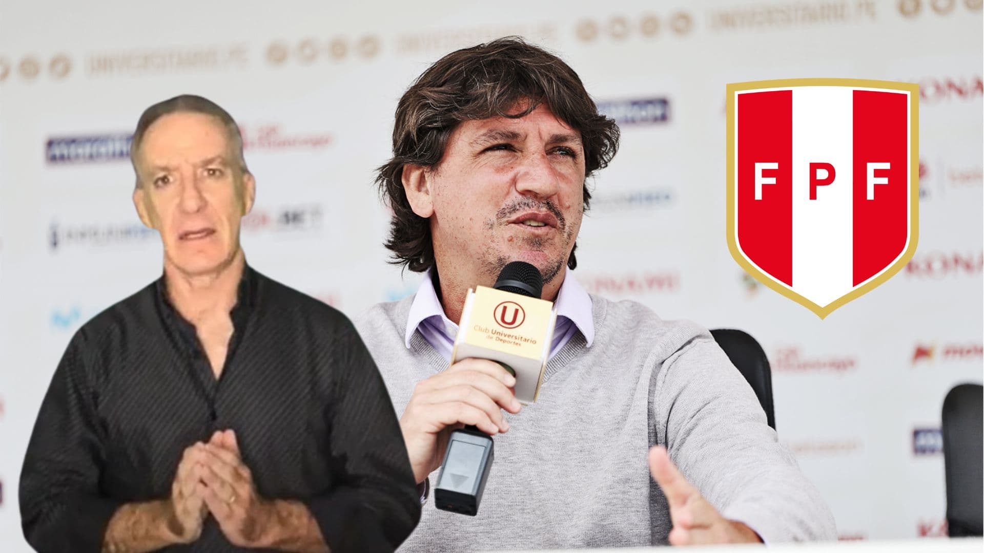 Jean Ferrari en conferencia de prensa y debajo Eddie Fleischman