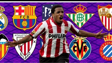 Jefferson Farfán celebrando con la camiseta del PSV Eindhoven