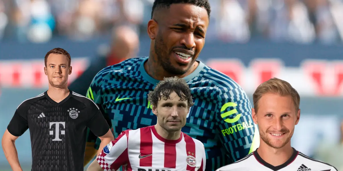 Jefferson Farfán, Manuel Neuer, Mark Van Bommel y Benedikt Höwedes