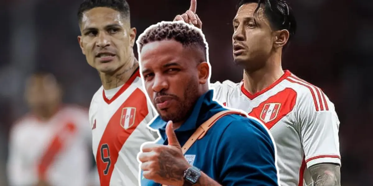 Jefferson Farfán saludando, Guerrero y Lapadula con cara seria